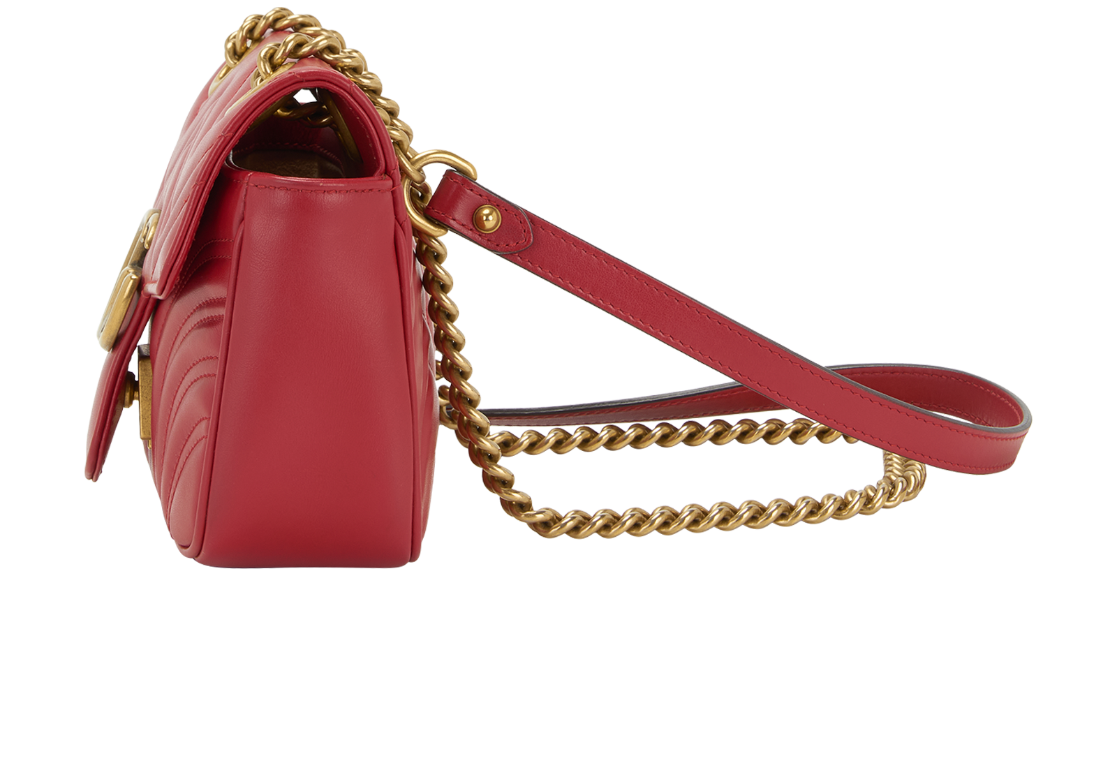 Small GG Marmont, &pound;650, Handbags, Red, Leather, Bottom view